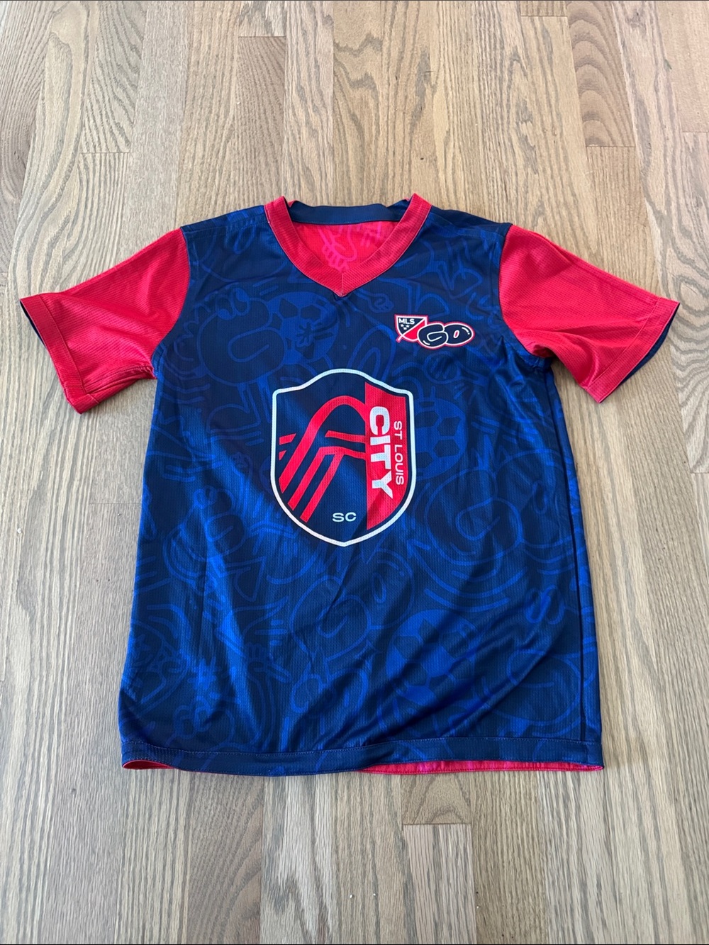 St. Louis City Kids' Soccer Jersey in Navy and Red